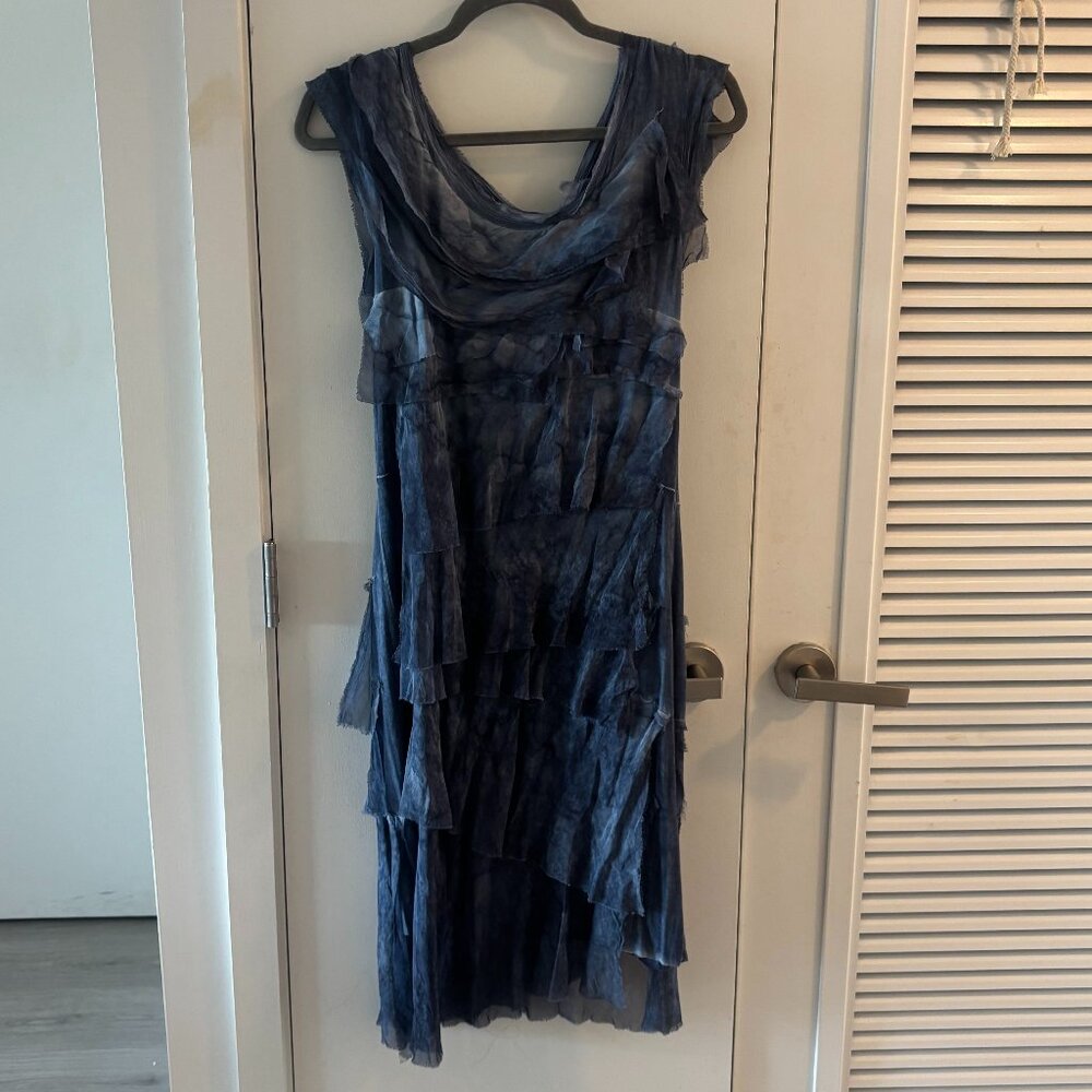 Tempo Paris Blue Ruffle Dress | XL | New with Tags - Picture 4 of 6
